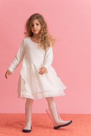 שמלה לילדה עופרי לבנה